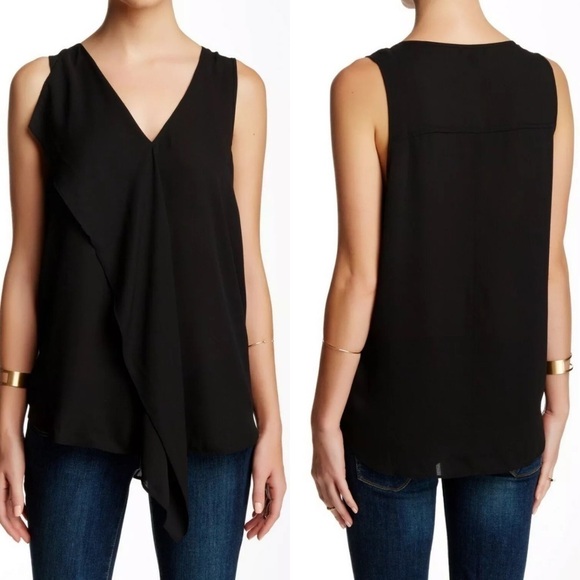 Valette Women Black Chiffon Blouse Tunic M - Picture 1 of 10